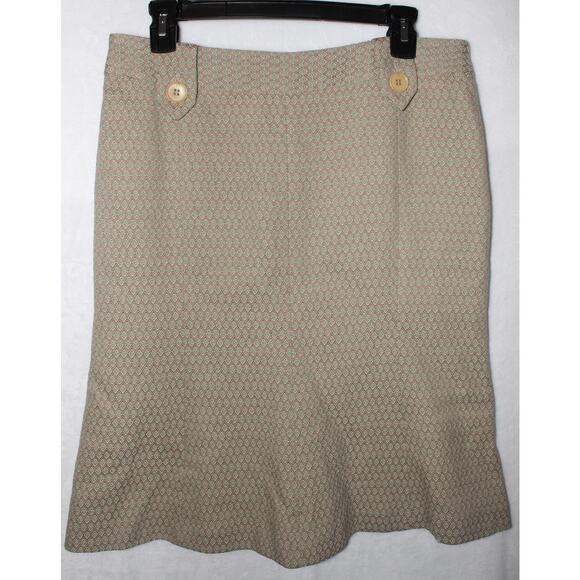 Missoni Made in Italy Wool Skirt in Tan/Teal Textured Pattern, Size USA 10 - Picture 1 of 14